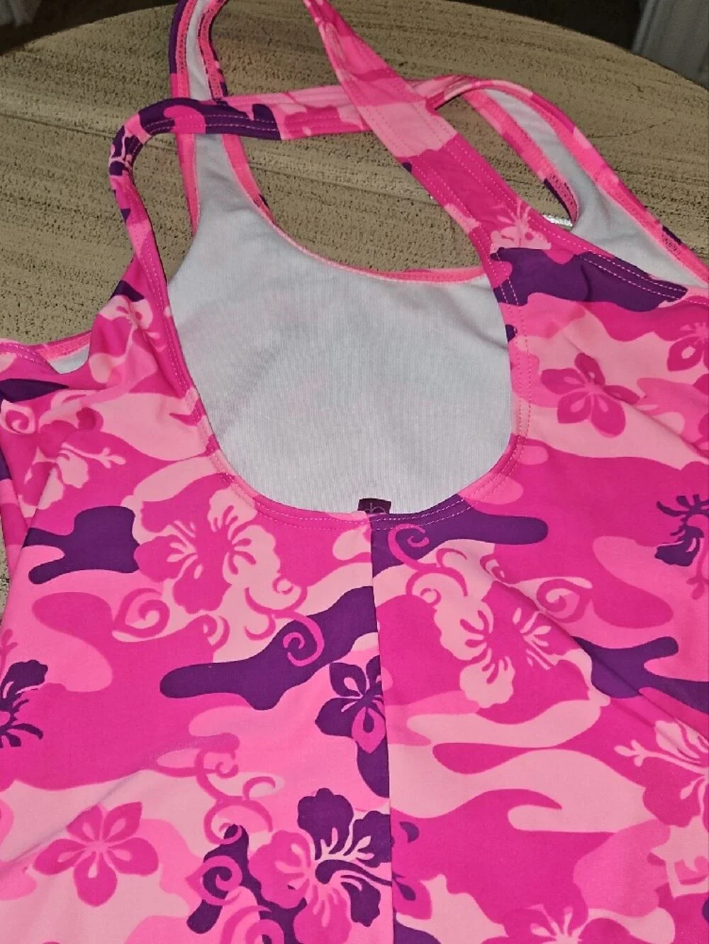 OP Pink Floral Camo One-Piece Swimsuit